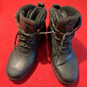 SOREL Sz  9 Kaufman Rubber Removable Felt Liner Lace-Up Boots